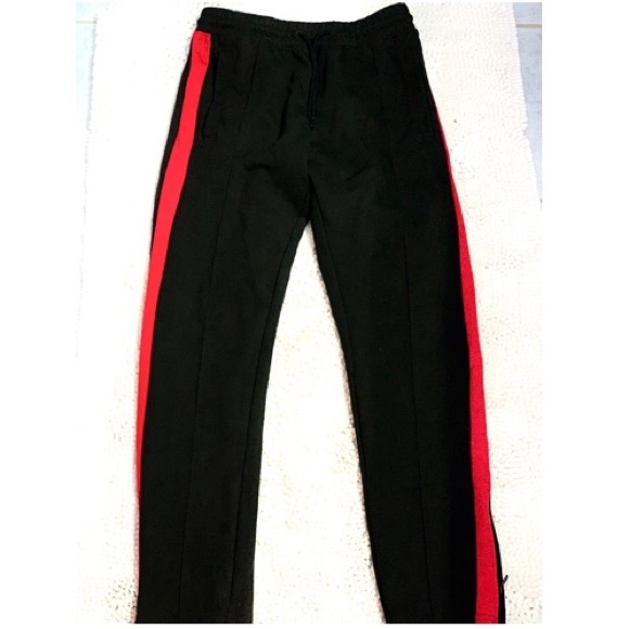 Black Joggers with Red Stripe - Picture 2 of 3